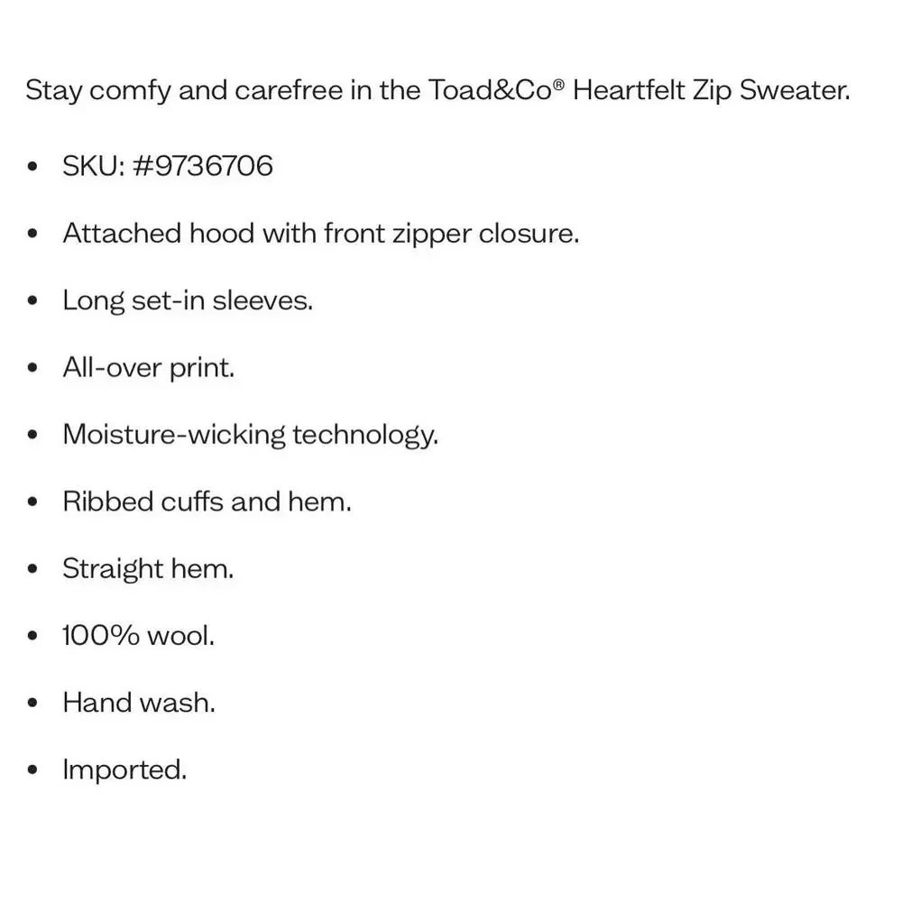 Toad & Co Heartfelt Plaid Zip Wool Sweater size small - Picture 10 of 10